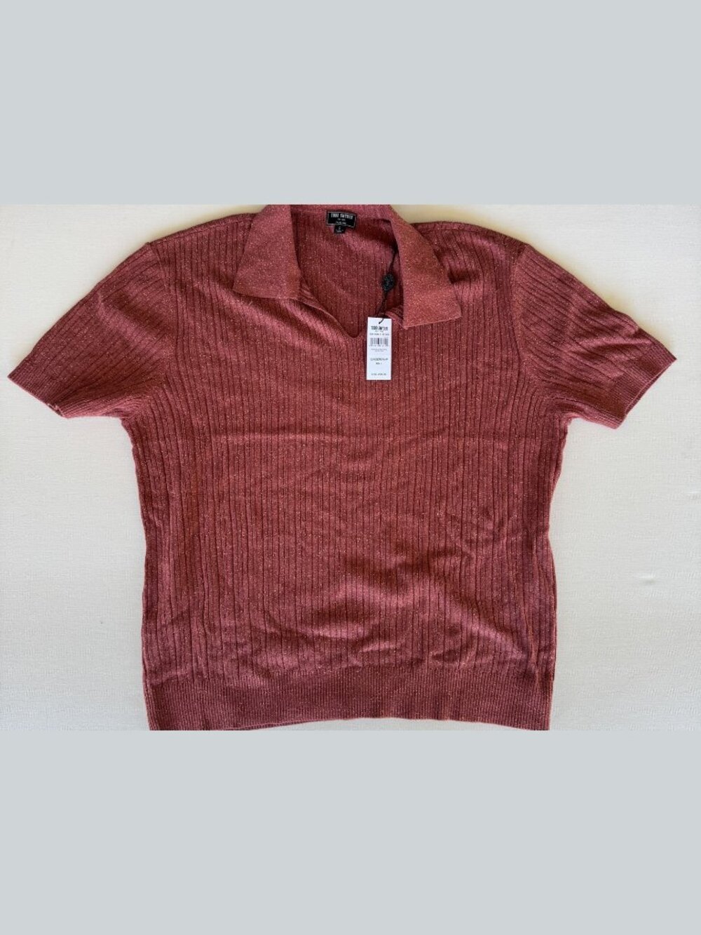 NWT Todd Snyder Silk Donegal Montauk Polo Rust Size L
